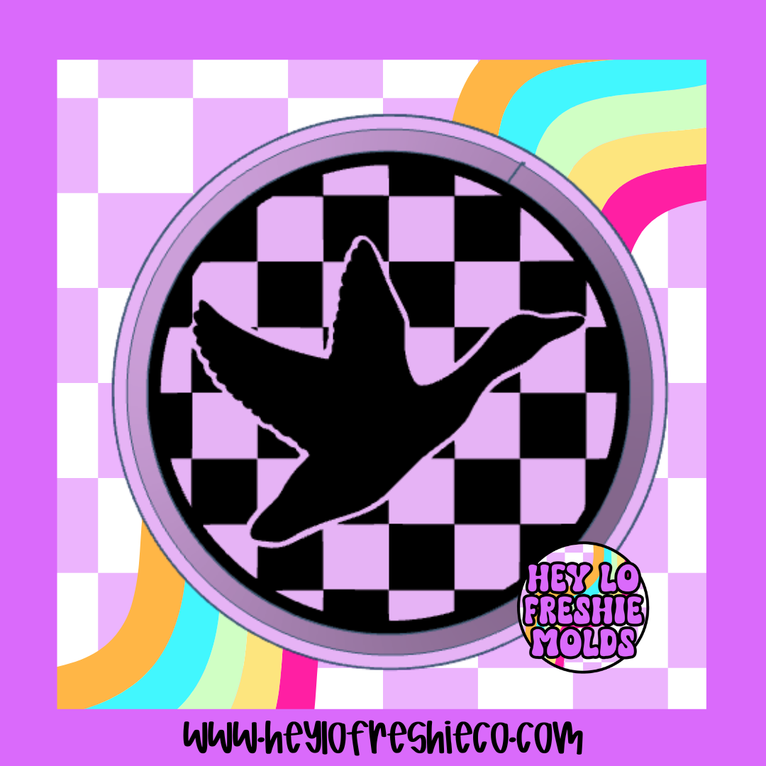 Duck Checkered Circle Silicone Mold