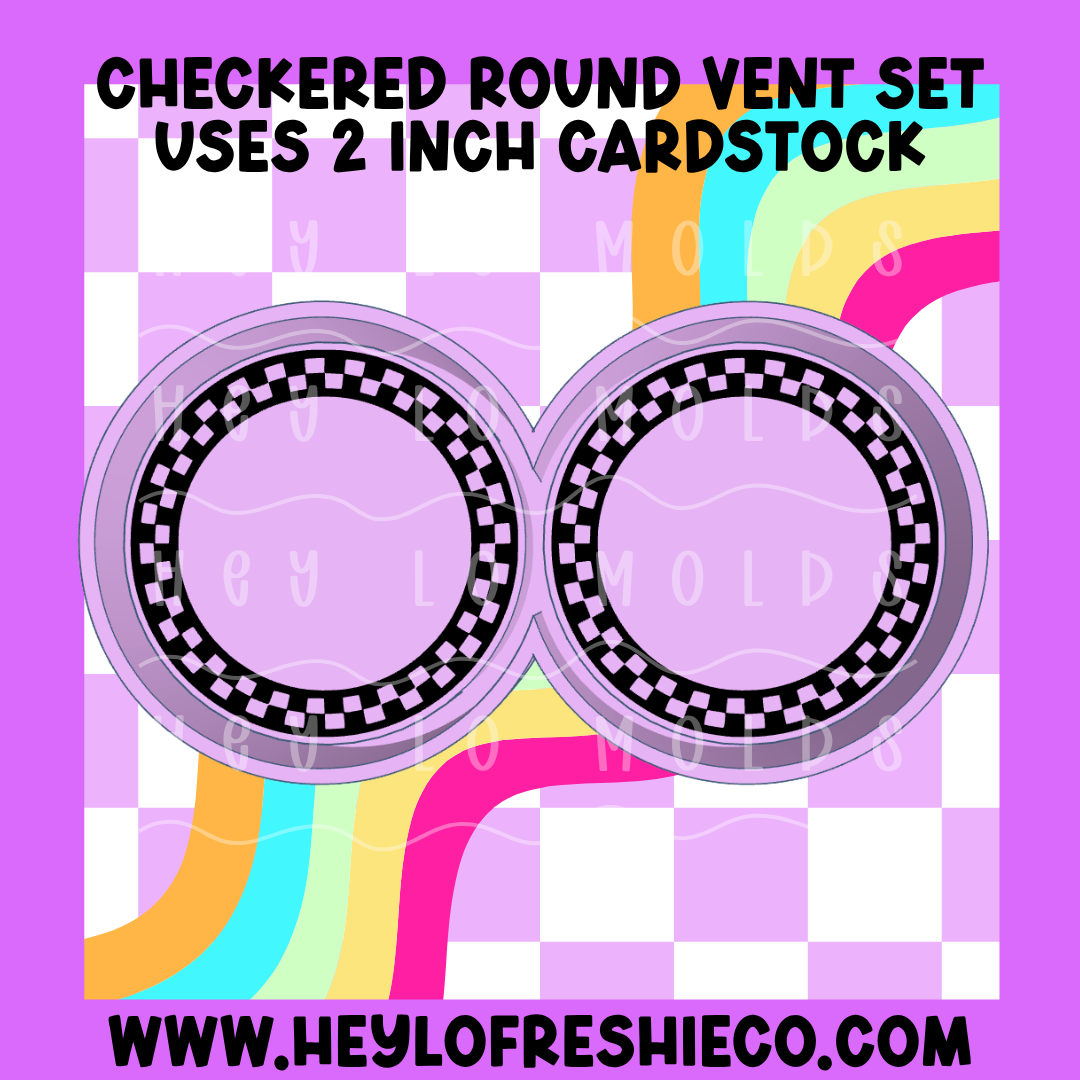 Checkered Round Vent Set Silicone Mold