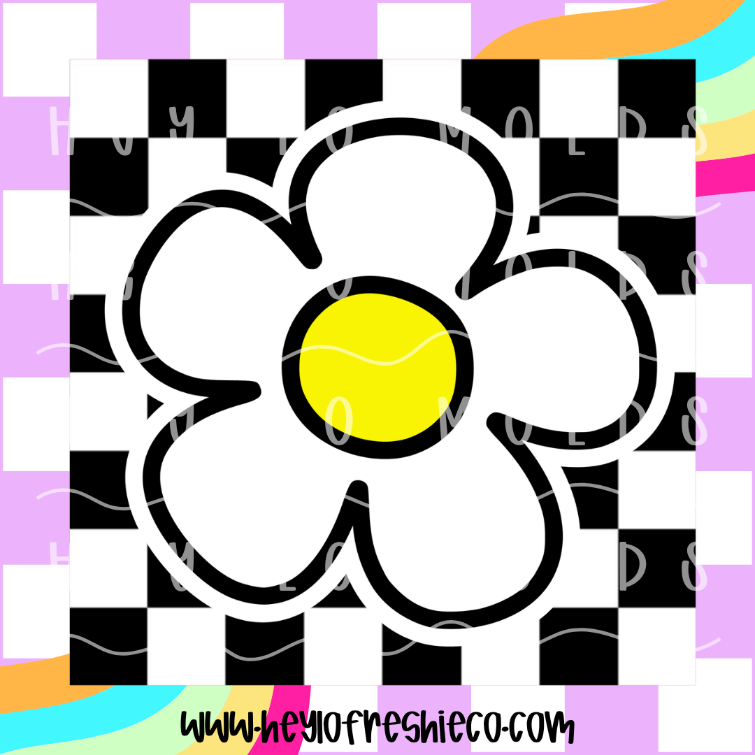 Square Cardstock | Checkered Daisy