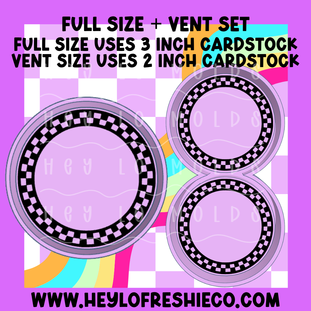 Checkered Round Silicone Mold + Vent Set