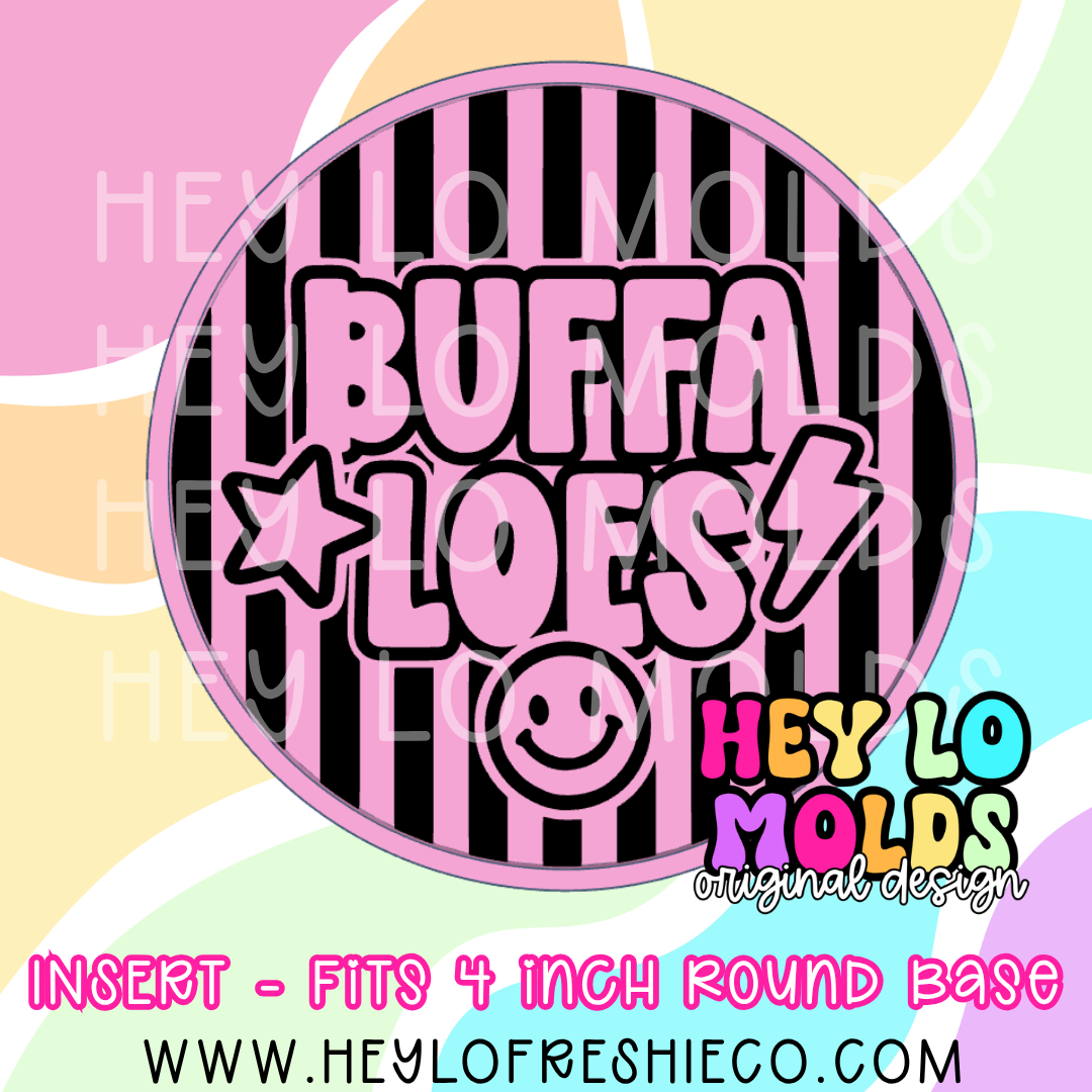 4 Inch Round Insert - Preppy Team Name: Buffaloes