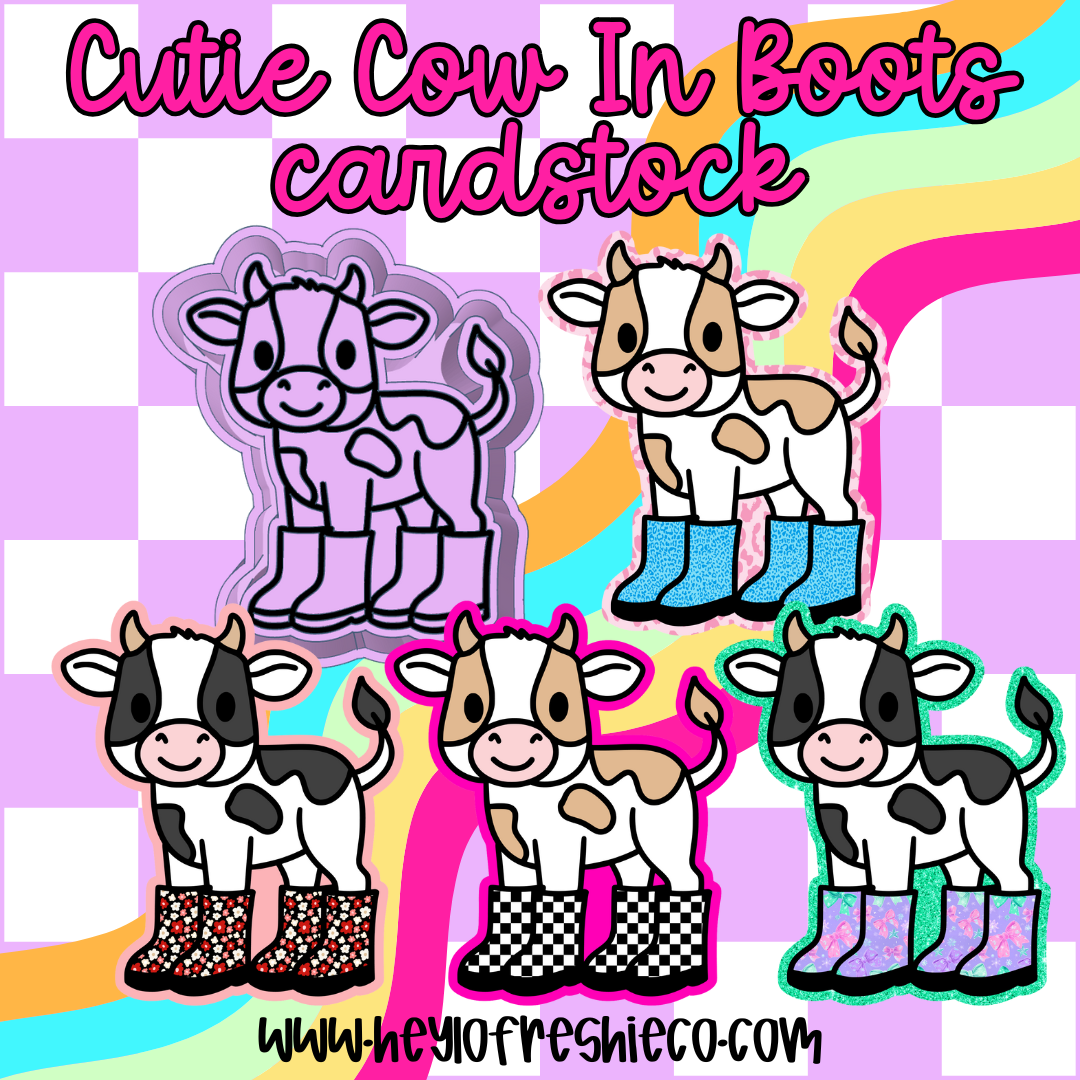 Cardstock Grab Bag | Cutie Cow In Rainboots