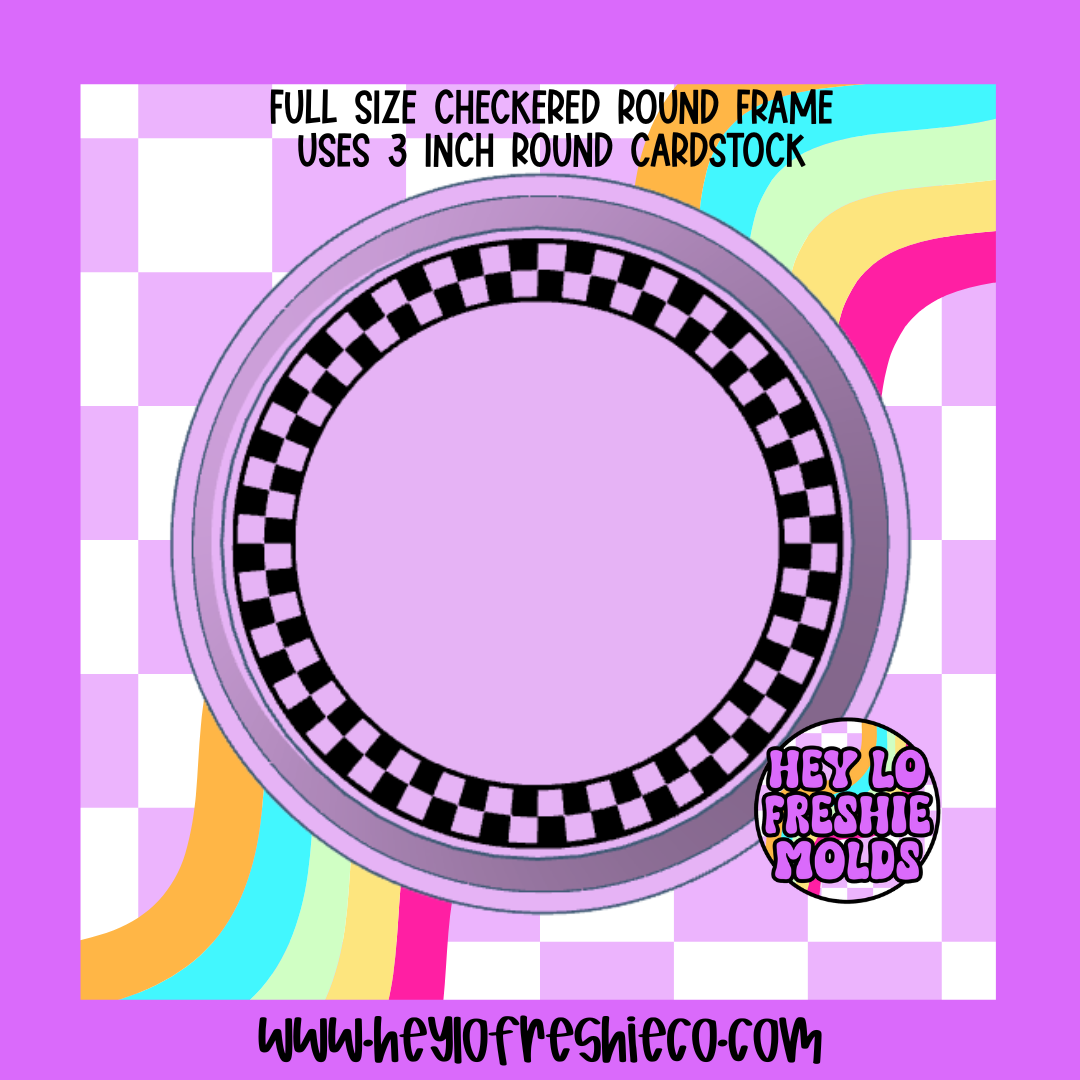 FULL SIZE Checkered Round Frame Silicone Mold