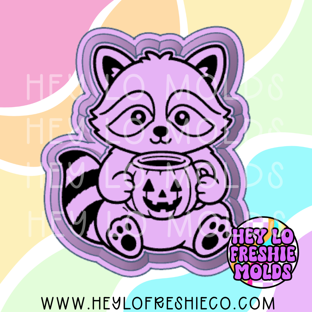 Raccoon With Pumpkin Mug Silicone Mold