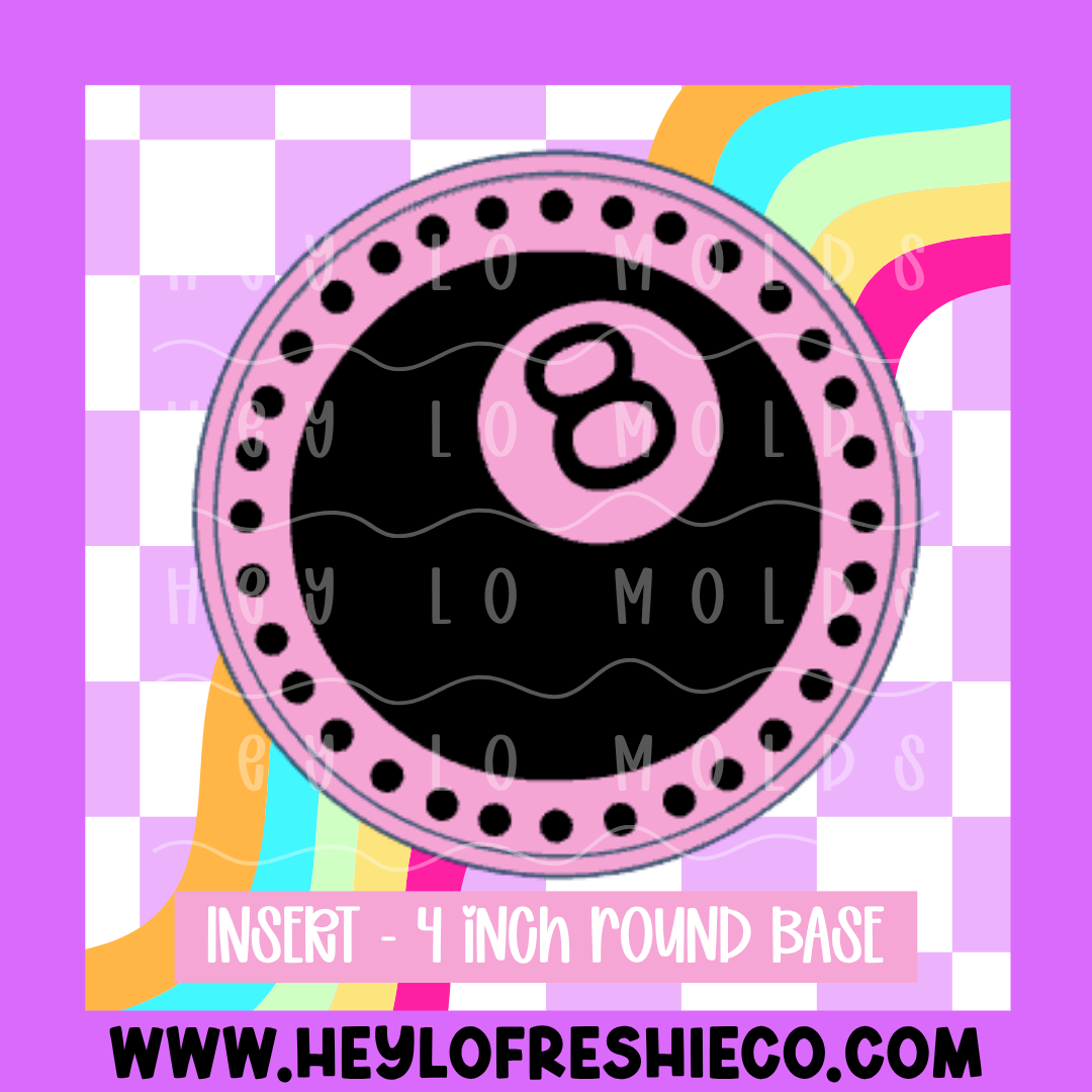 4 Inch Round Insert - Dotted 8 Ball