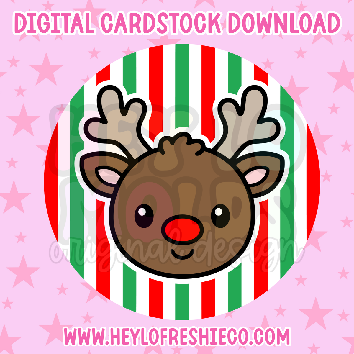 Digital Cardstock: Striped Reindeer