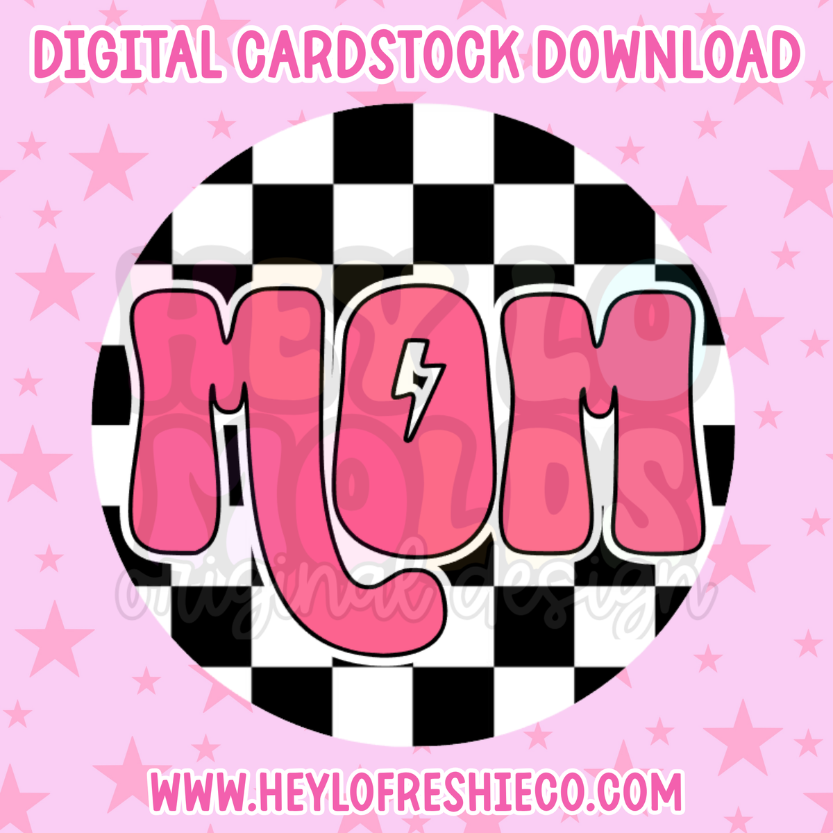 Digital Cardstock: Checkered Mom