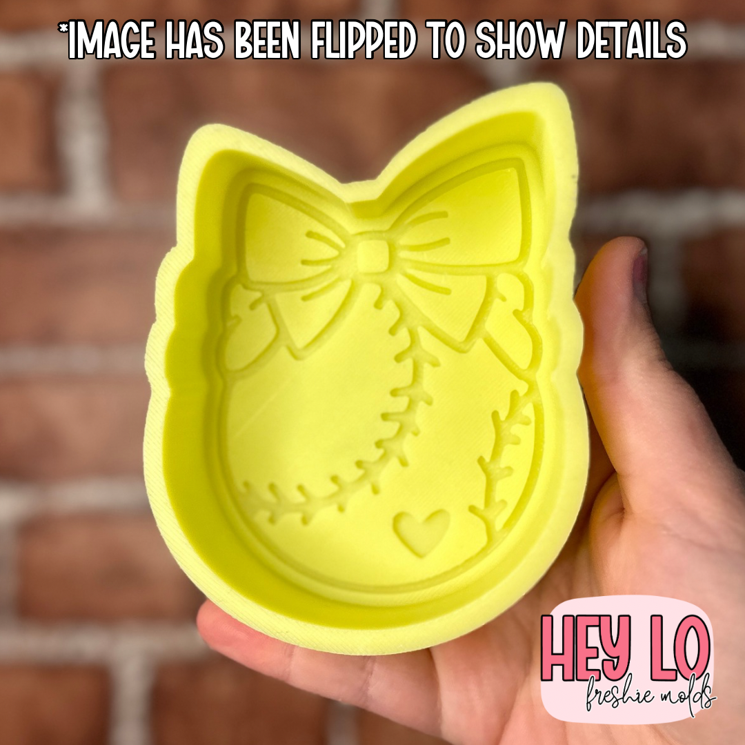 Baseball With Bow Silicone Mold
