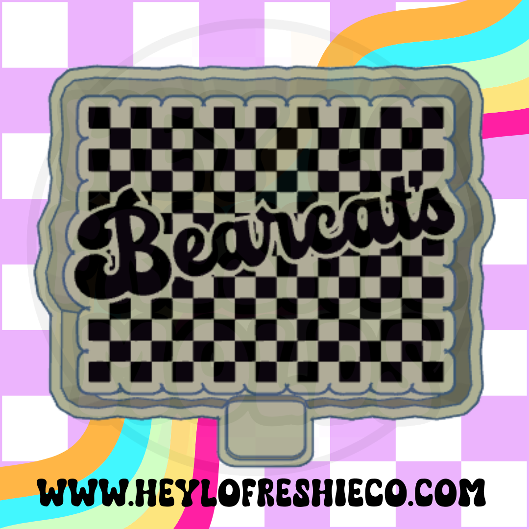 Checkered Team Name Silicone Mold