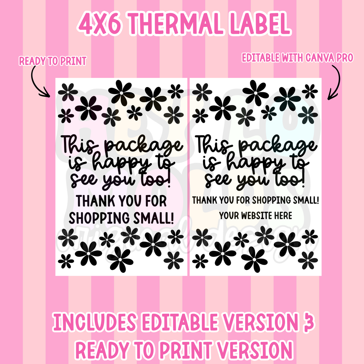 DIGITAL DOWNLOAD: This Package Is Happy To See You (Flowers) 4x6 Thermal Label