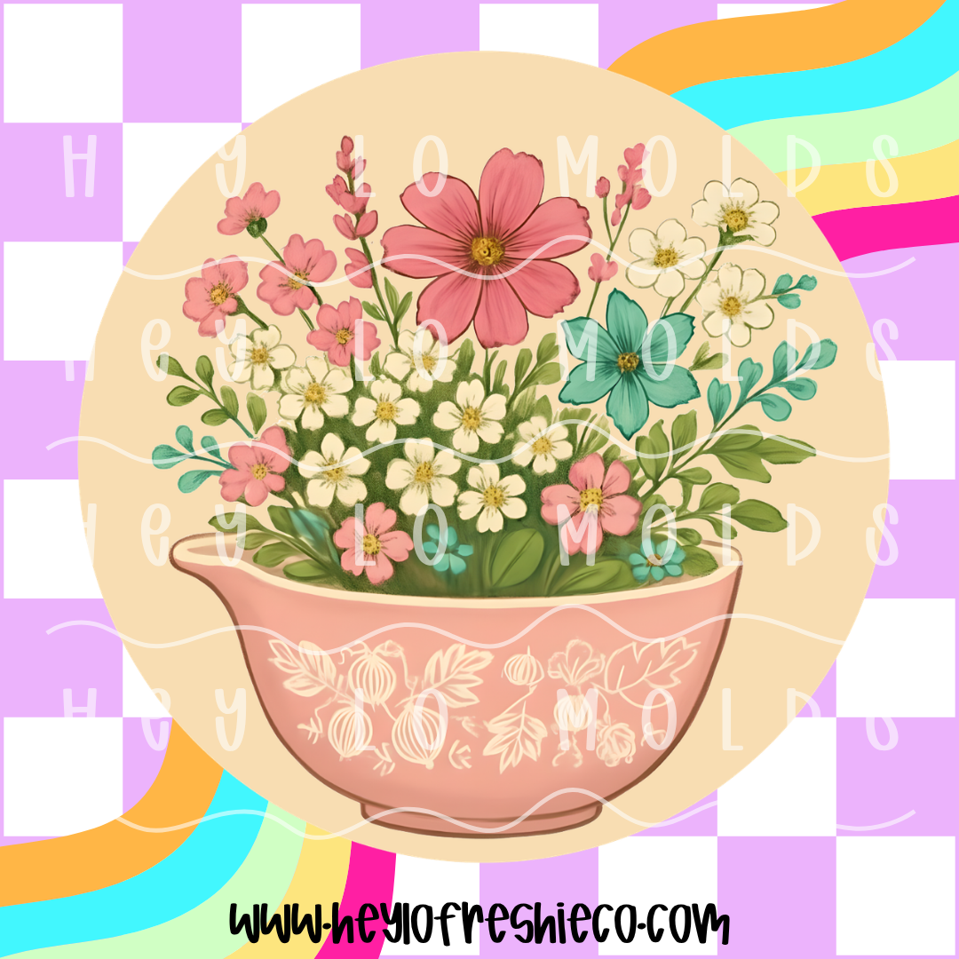 Round Cardstock 147 | Pink Vintage Bowl