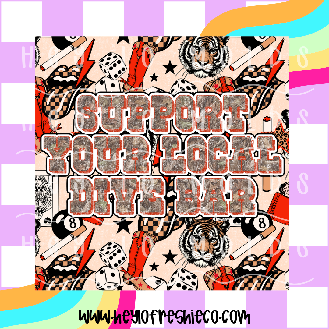 Square Cardstock | Support Your Local Dive Bar