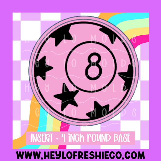 4 Inch Round Insert - Star 8 Ball