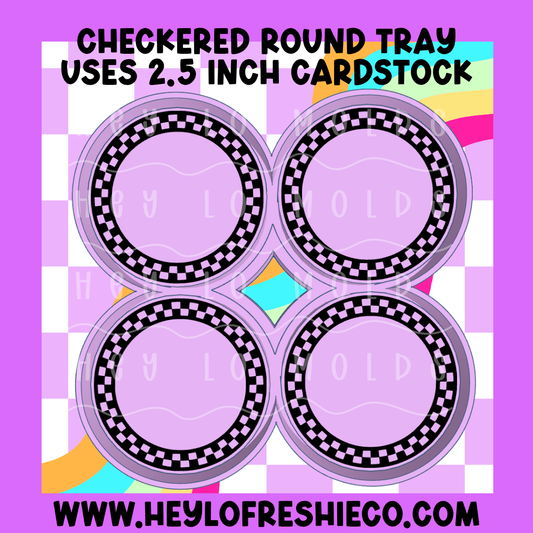 Mini Checkered Round Tray Silicone Mold