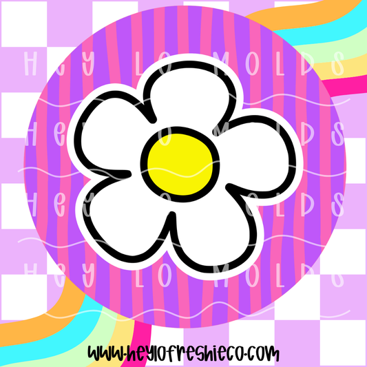 Round Cardstock 167 | Striped Daisy