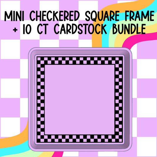 MINI Checkered Square Frame Mold + Cardstock Bundle