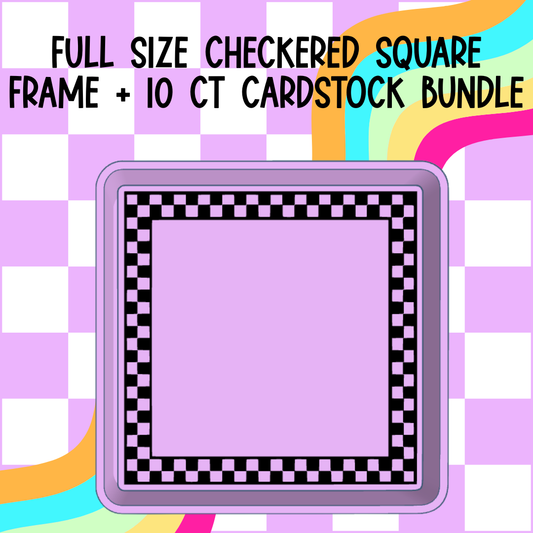 FULL SIZE Checkered Square Frame Mold + Cardstock Bundle
