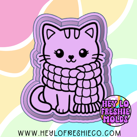 Cat In Scarf Silicone Mold