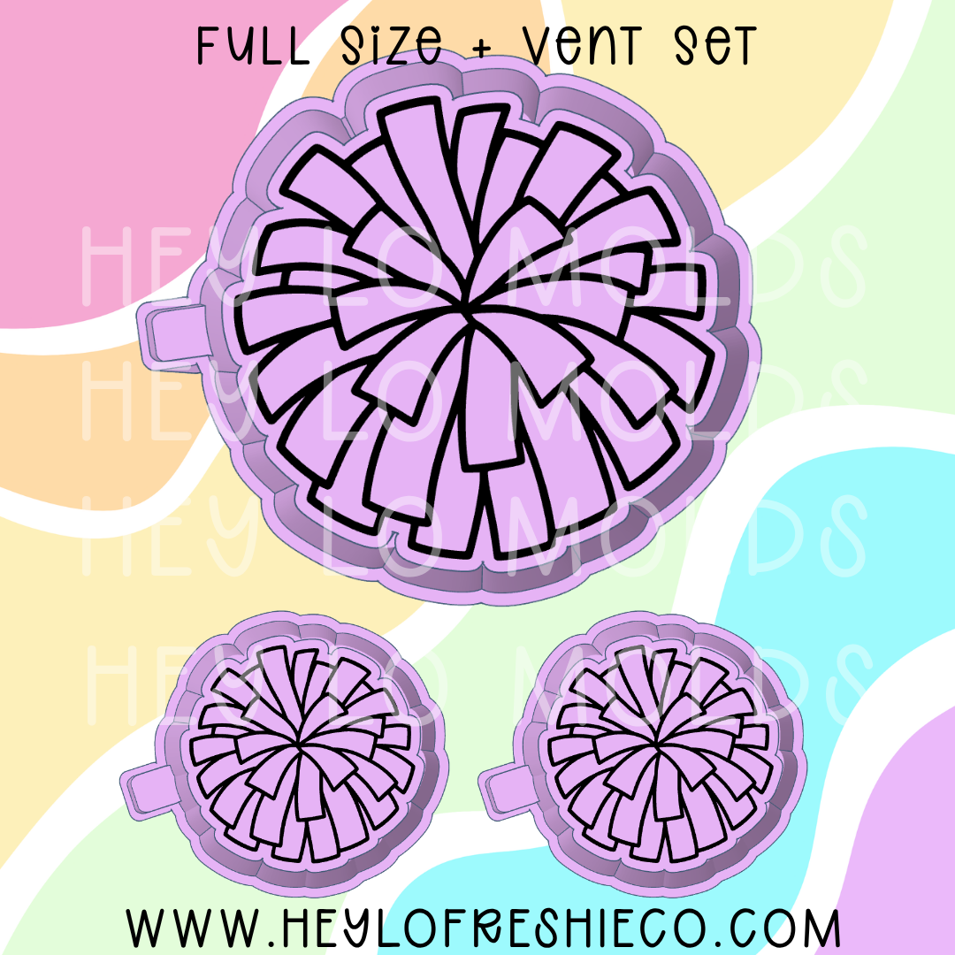 Cheer Pom Pom Silicone Mold + Vent Set