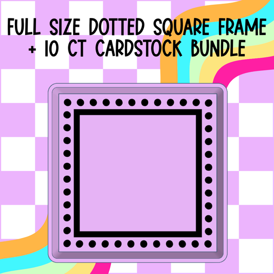 FULL SIZE Dotted Square Frame Mold + Cardstock Bundle