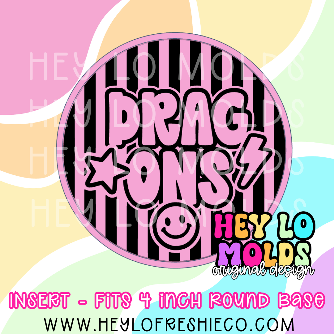 4 Inch Round Insert - Preppy Team Name: Dragons