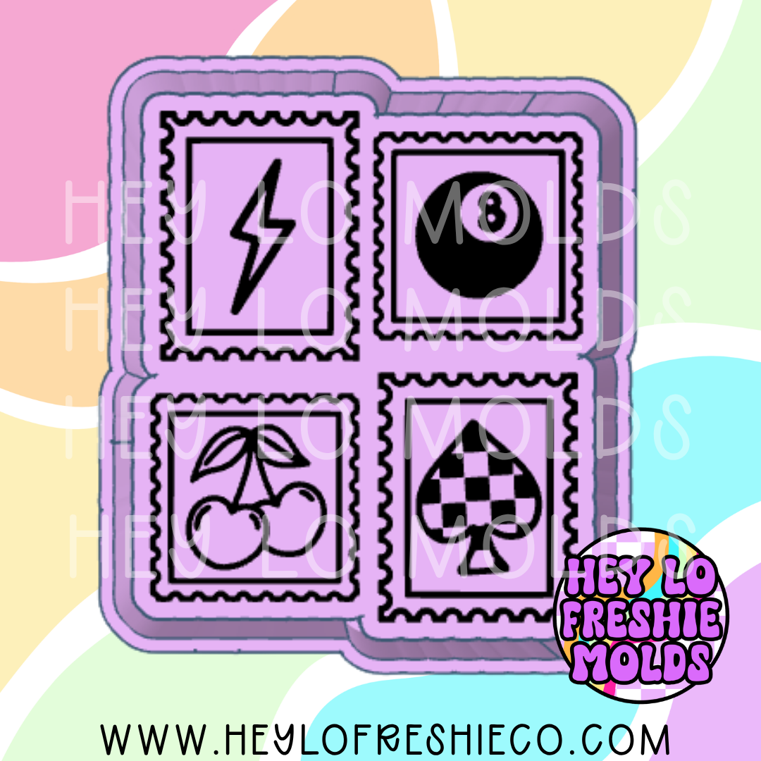 8 Ball Stamp Collage Silicone Mold