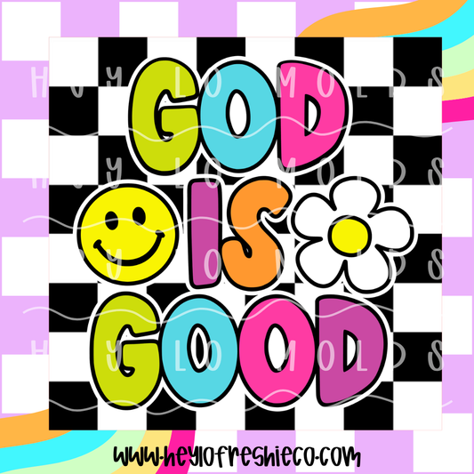 Square Cardstock | Checkered God Is Good
