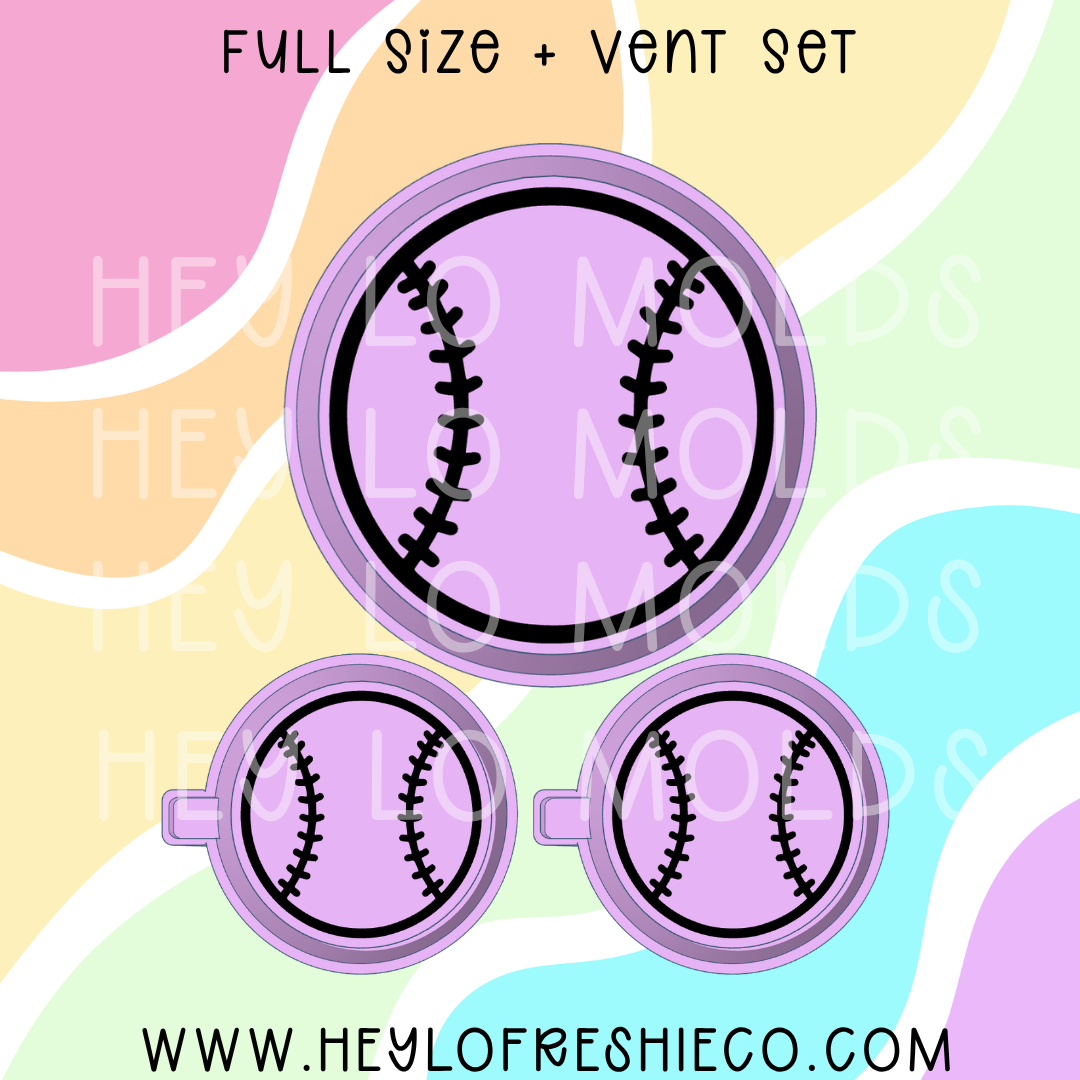 Baseball Silicone Mold + Vent Set