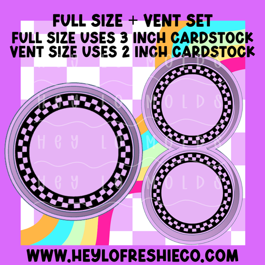 Checkered Round Silicone Mold + Vent Set