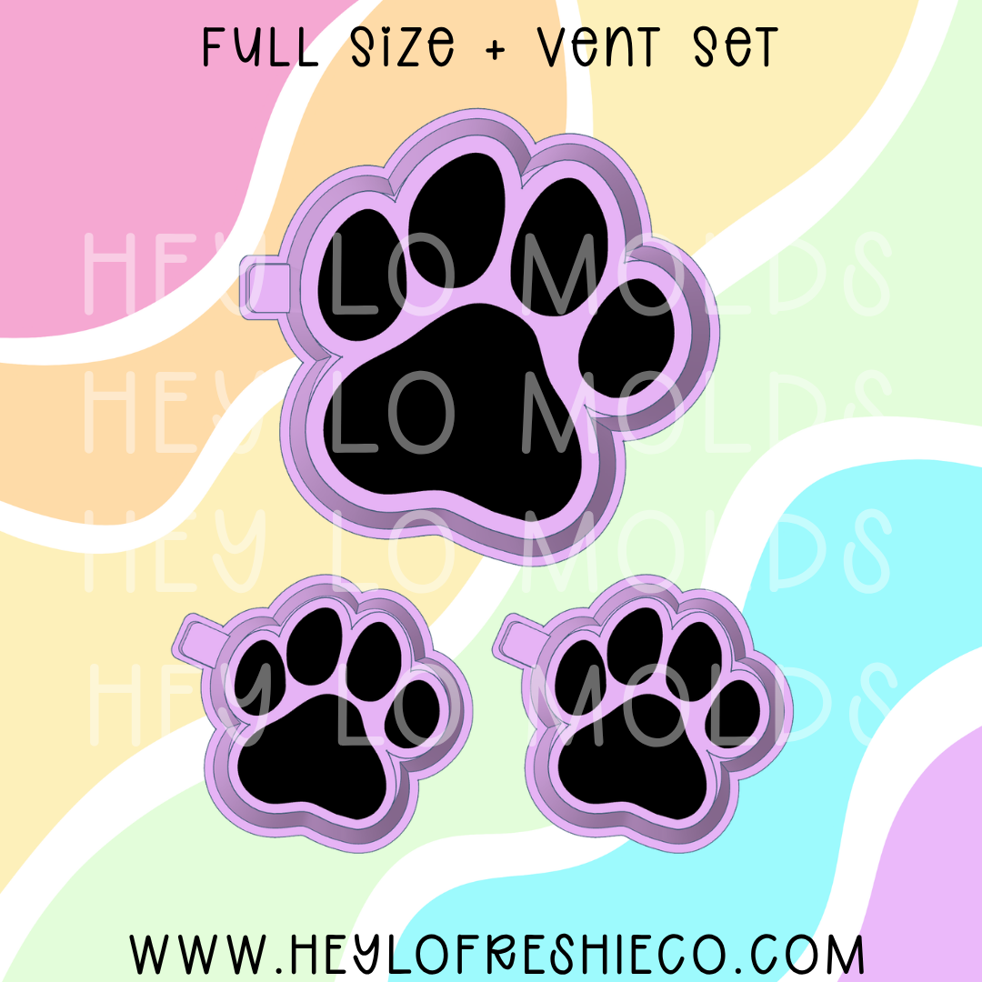 Paw Print Silicone Mold + Vent Set