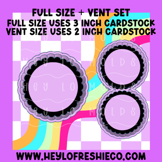Scalloped Round Silicone Mold + Vent Set