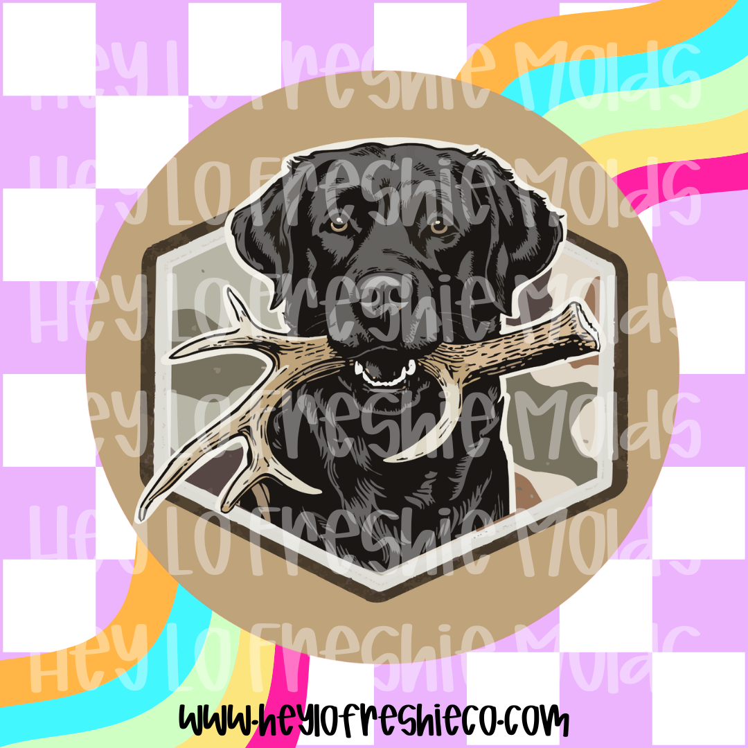 Round Cardstock 059 | Dog With Antler