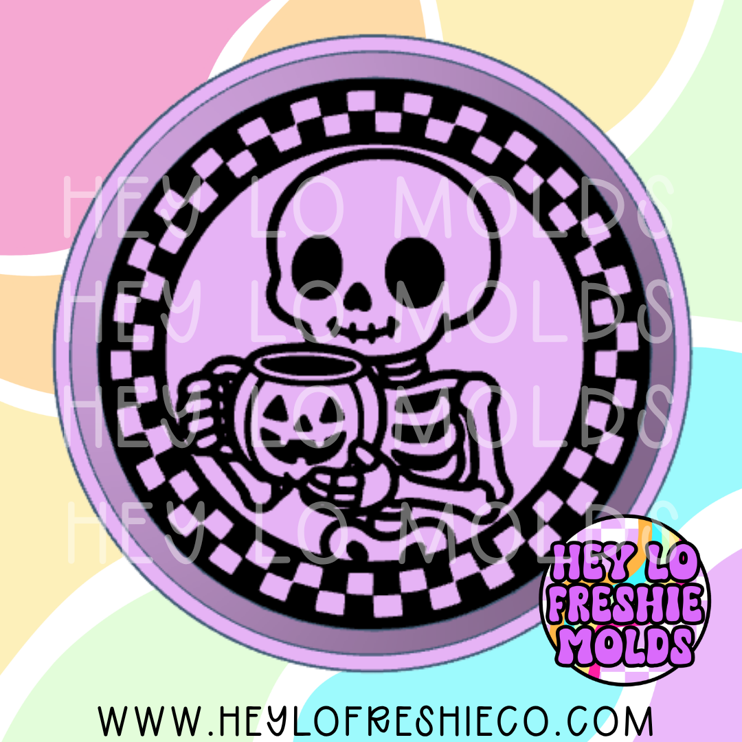 Skeleton With Coffee Silicone Mold
