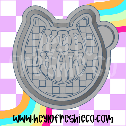 Yeehaw Checkered Horse Shoe Silicone Mold
