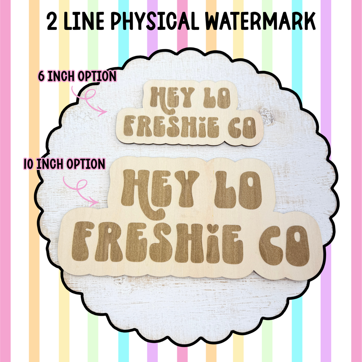 2 Line Wooden Physical Watermark