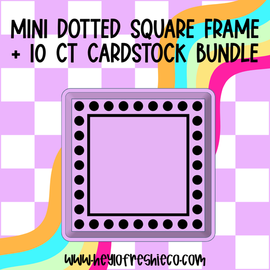 MINI Dotted Square Frame Mold + Cardstock Bundle