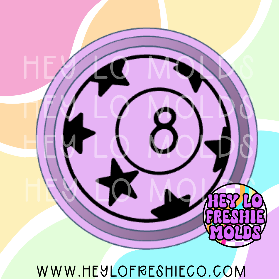 8 Ball With Stars Freshie Mold