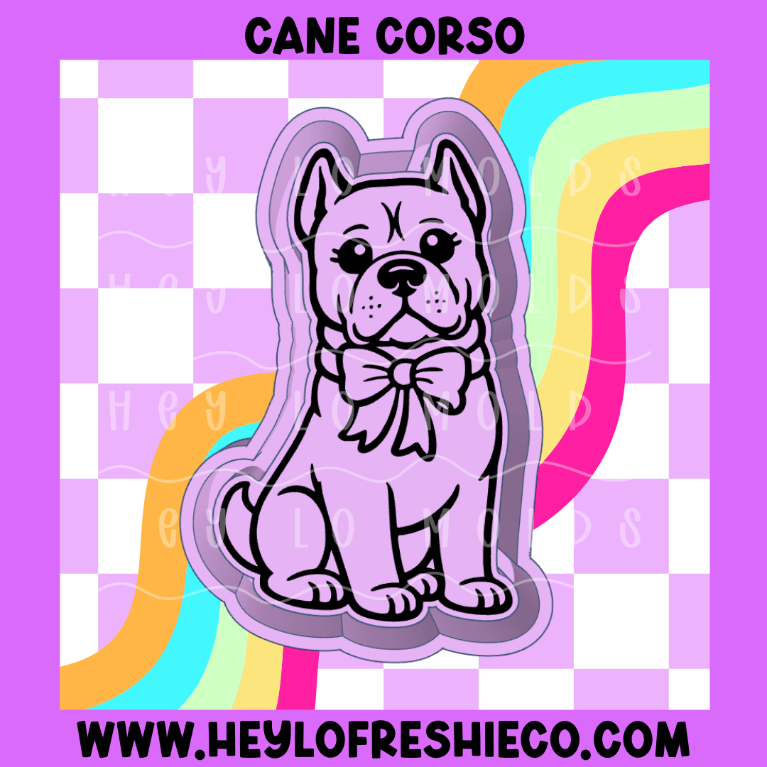 Cane Corso With Bow Silicone Mold