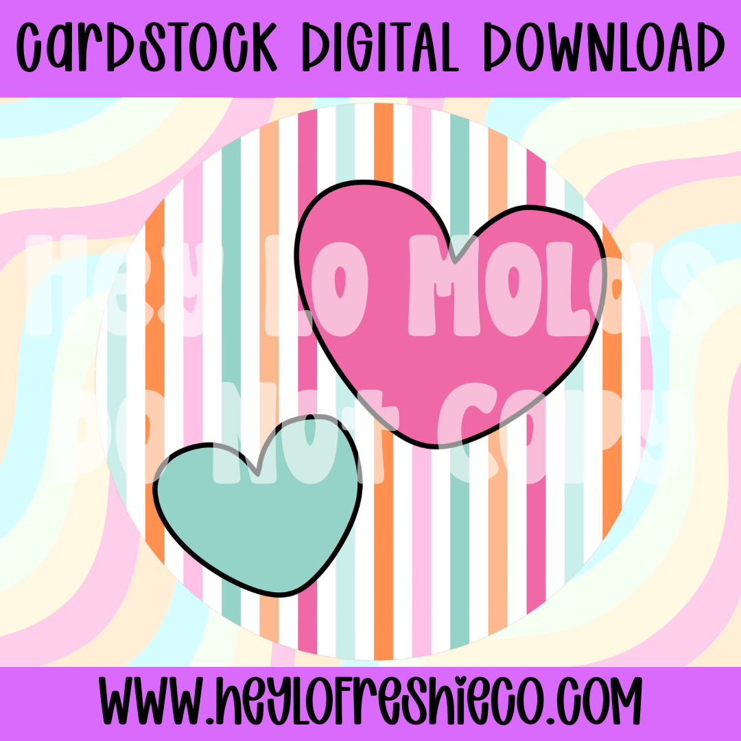 Digital Cardstock: February Round/Square Drive