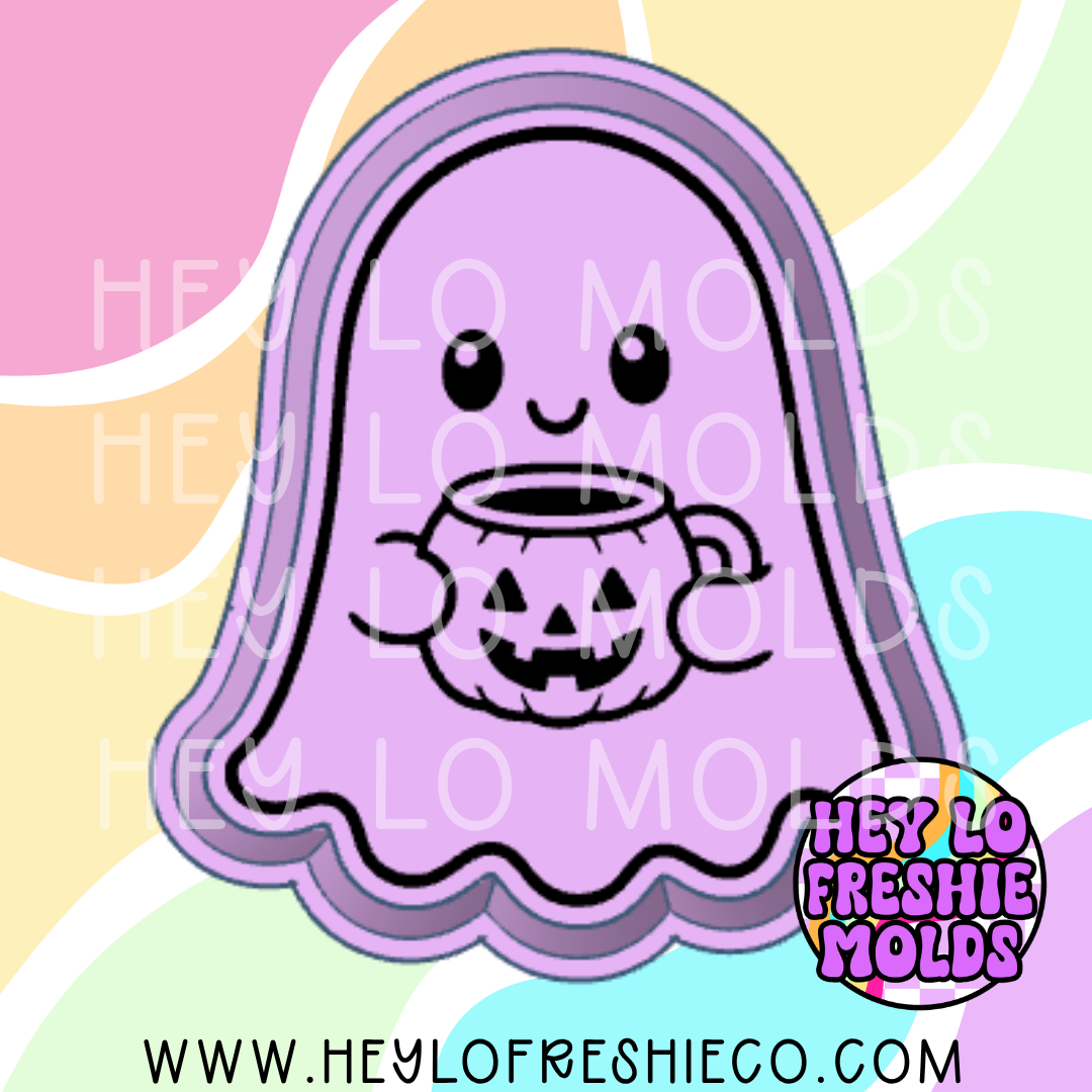 Ghost With Pumpkin Mug Silicone Mold