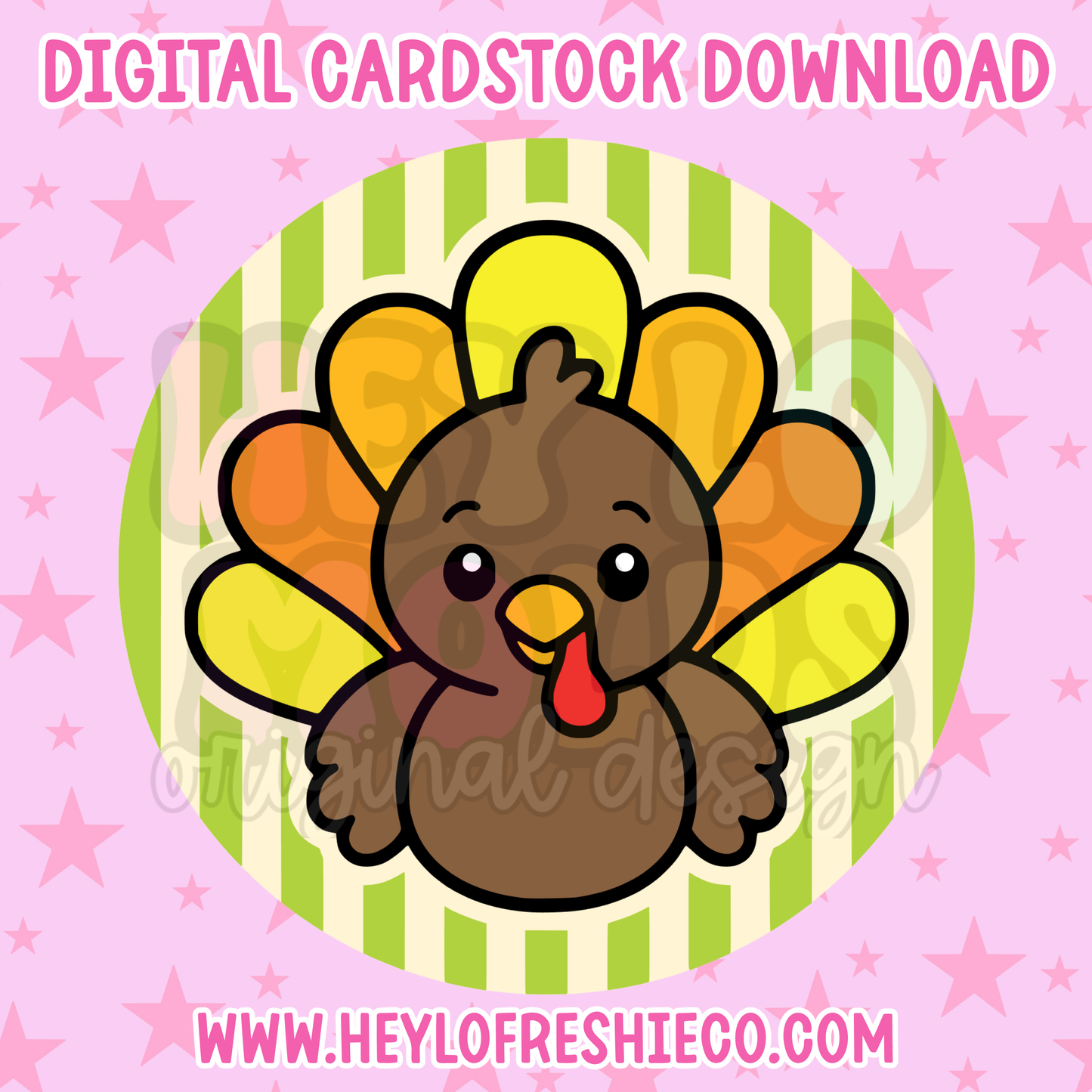 Digital Cardstock: Striped Turkey