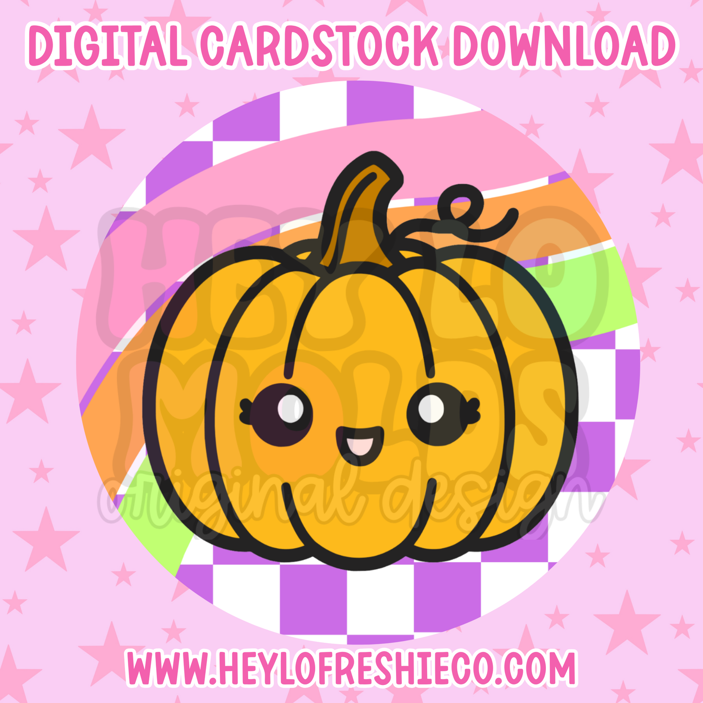 Digital Cardstock: Cute Pumpkin