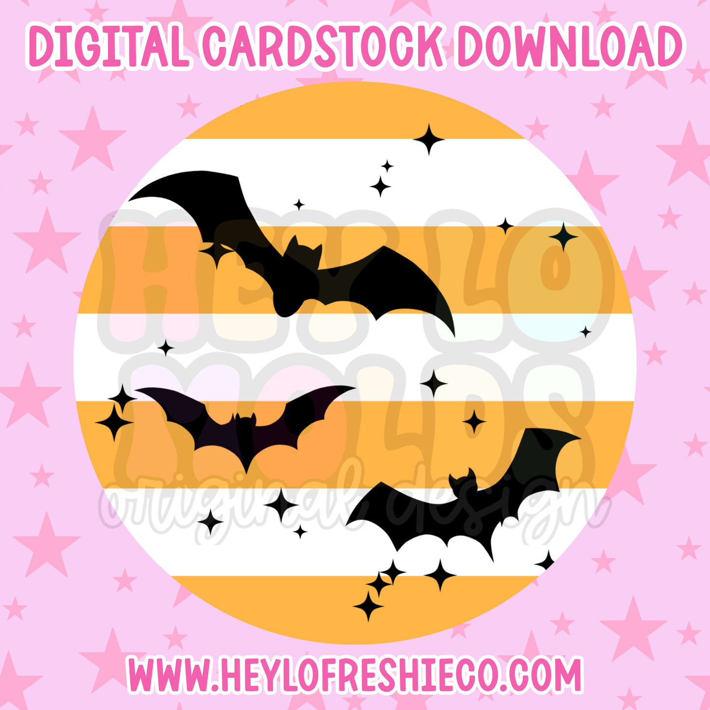 Digital Cardstock: Striped Bats