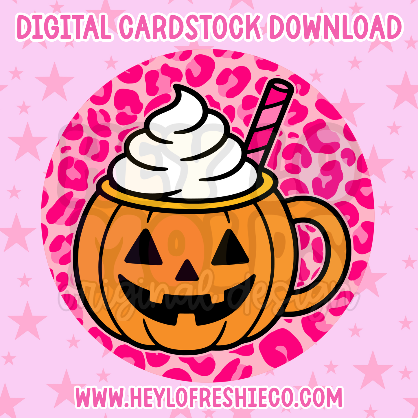 Digital Cardstock: Leopard Pumpkin Mug