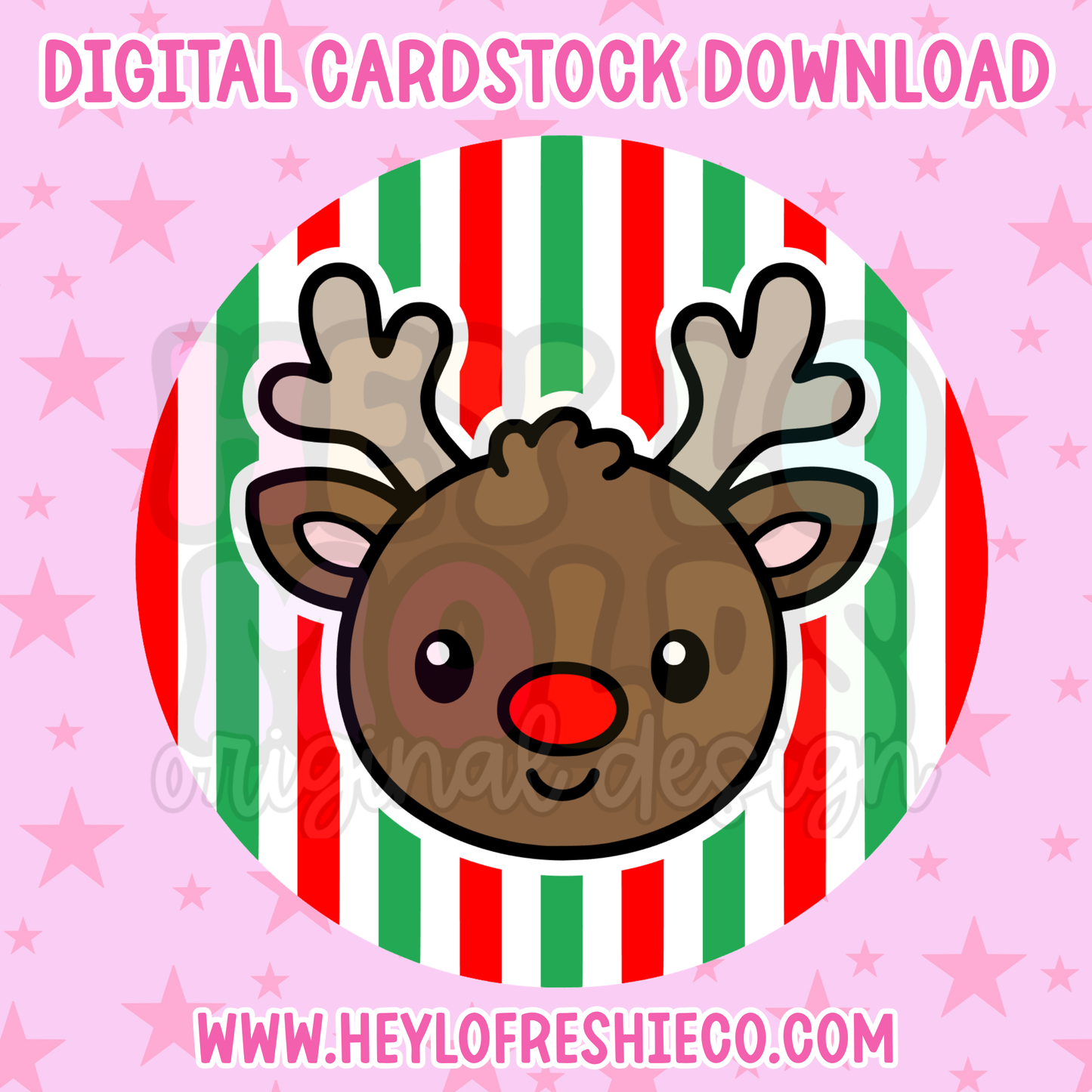 Digital Cardstock: Striped Reindeer