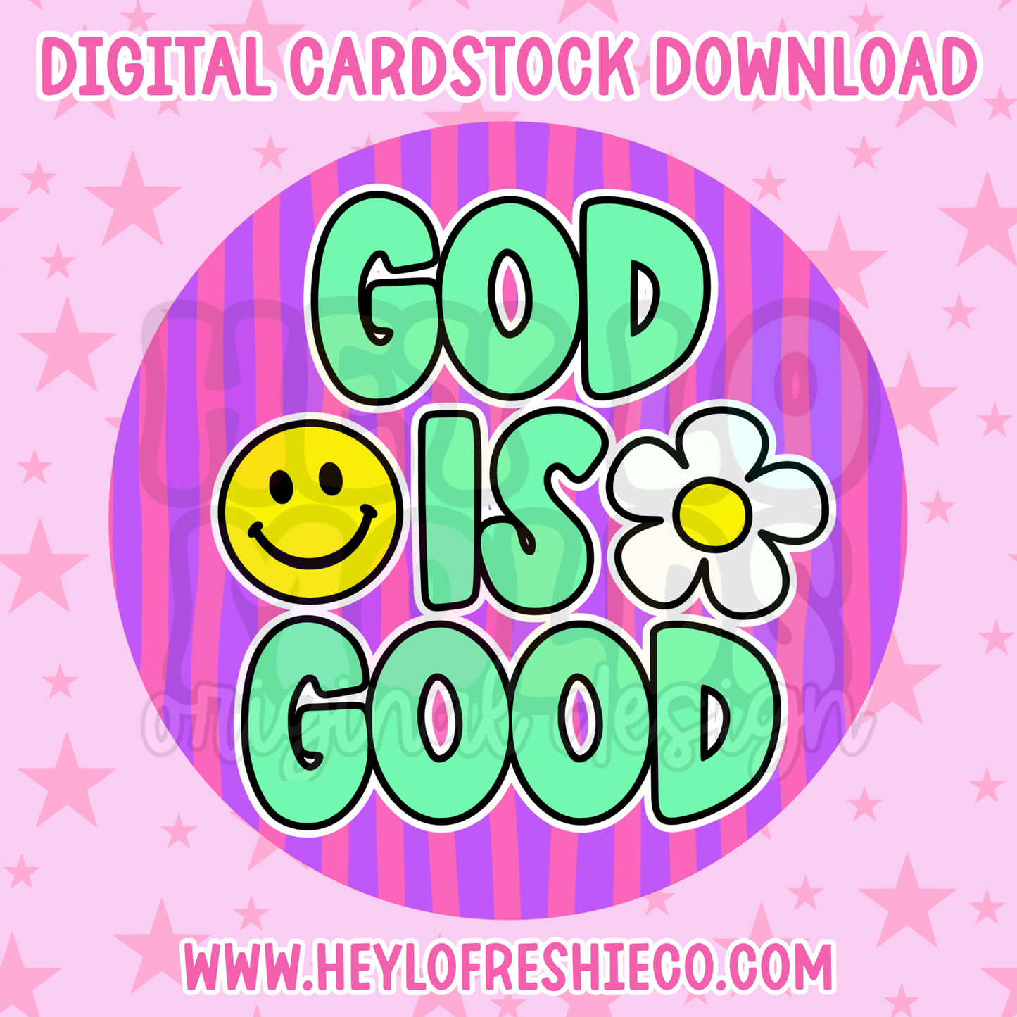 Digital Cardstock: God Is Good Striped