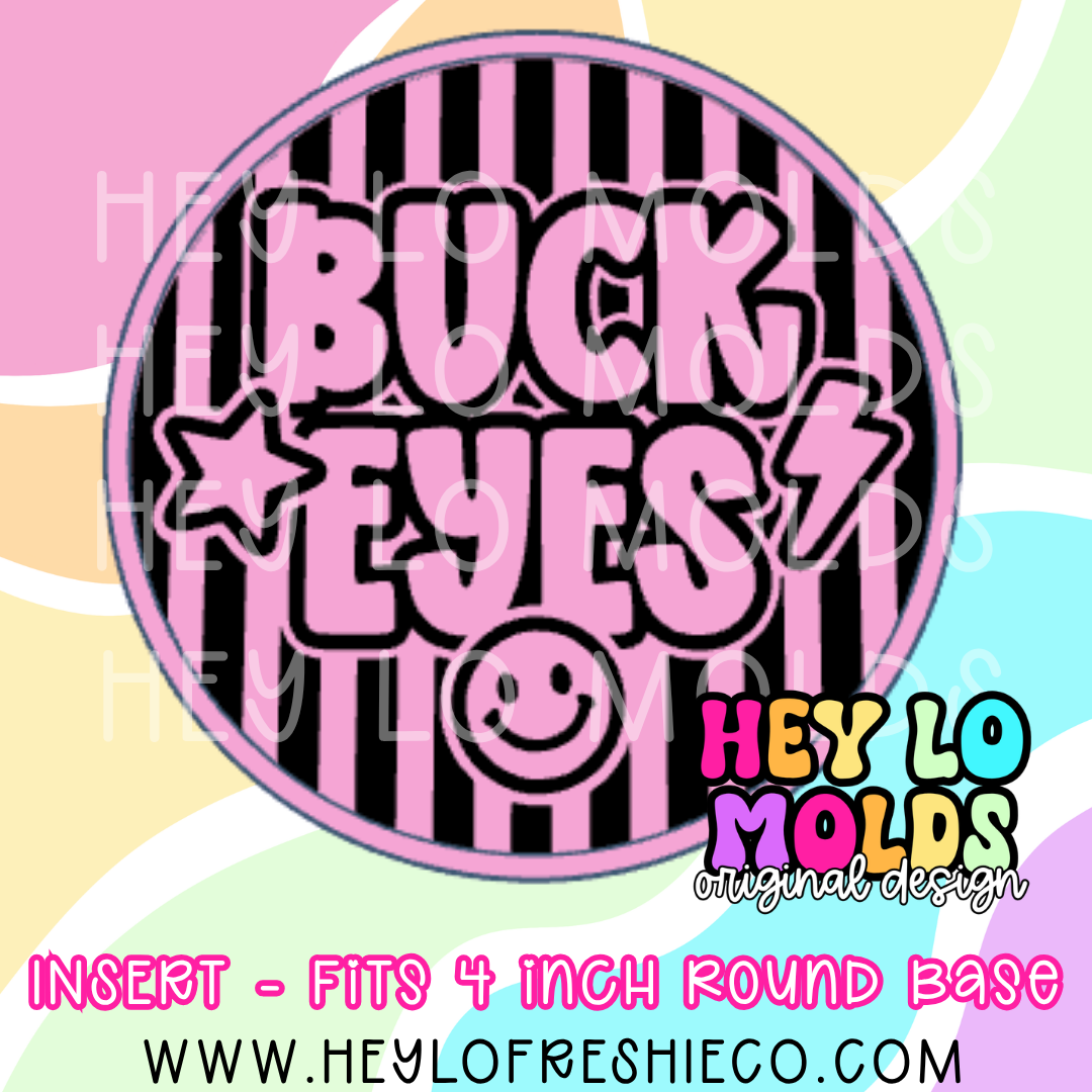 4 Inch Round Insert - Preppy Team Name: Buckeyes