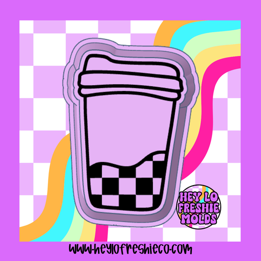 Checkered Coffee Cup Silicone Mold