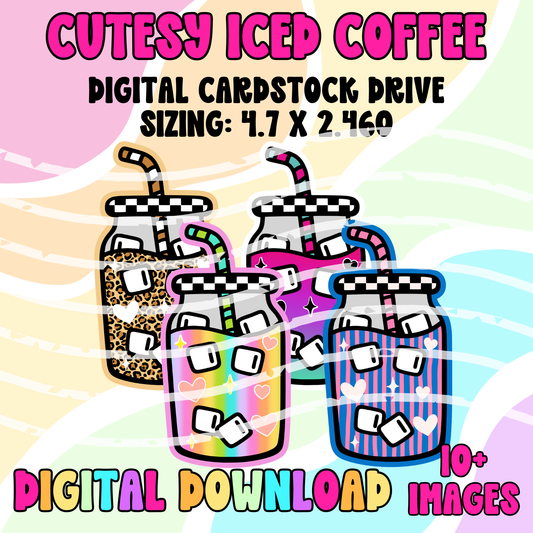 Digital Cardstock Drive: Cutesy Iced Coffee