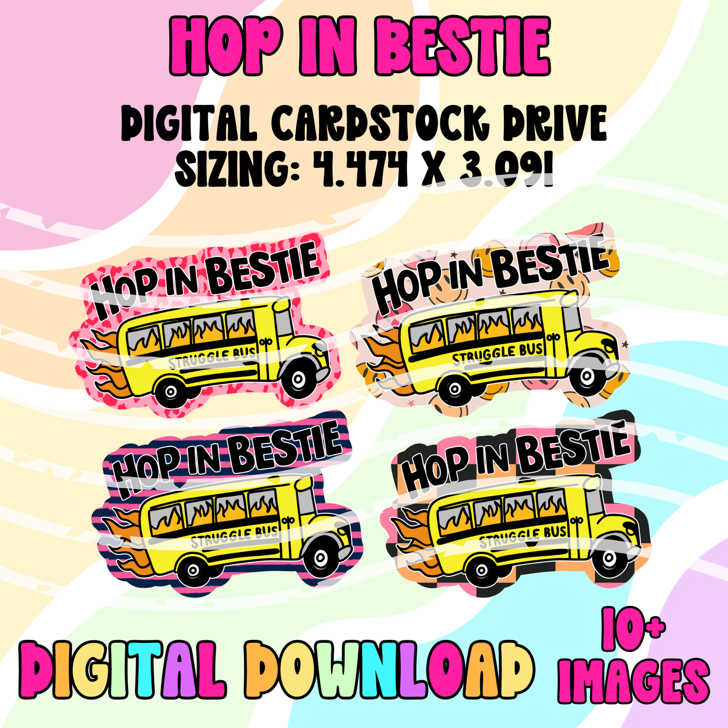Digital Cardstock Drive: Hop In Bestie